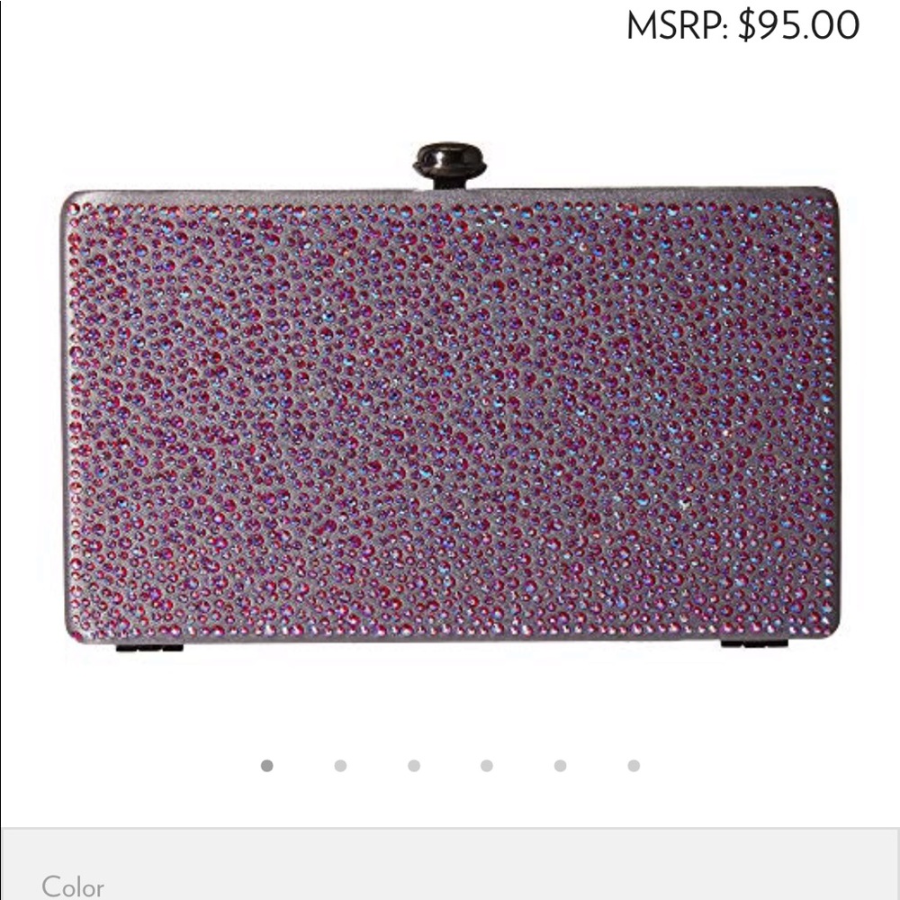 DEUX LUX- AVA-PURPLE/PINK RHINESTONE CLASP CLOSURE CLUTCH- Beautiful & chic NWT